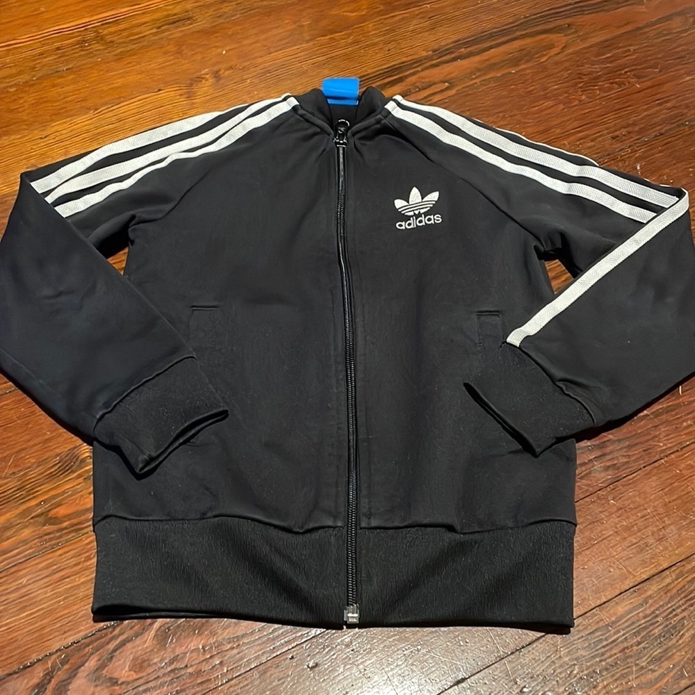 Adidas Kid’s Black and White Zip Up Jacket Size XS